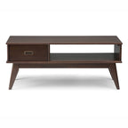 Table basse rectangulaire WYNDENHALL Tierney en bois massif, 48 pouces de large, style moderne du milieu du siècle - 48 L x 22 P x 20 H