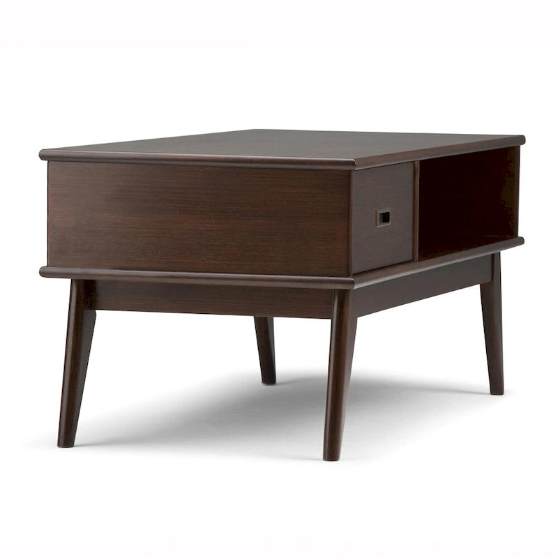 Table basse rectangulaire WYNDENHALL Tierney en bois massif, 48 pouces de large, style moderne du milieu du siècle - 48 L x 22 P x 20 H