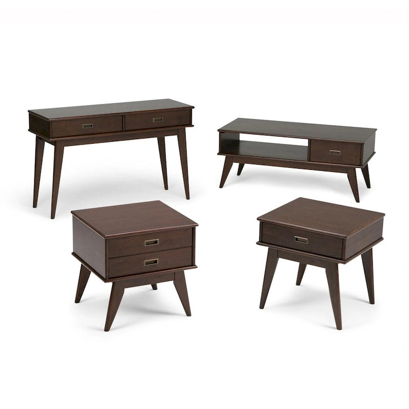 Table basse rectangulaire WYNDENHALL Tierney en bois massif, 48 pouces de large, style moderne du milieu du siècle - 48 L x 22 P x 20 H