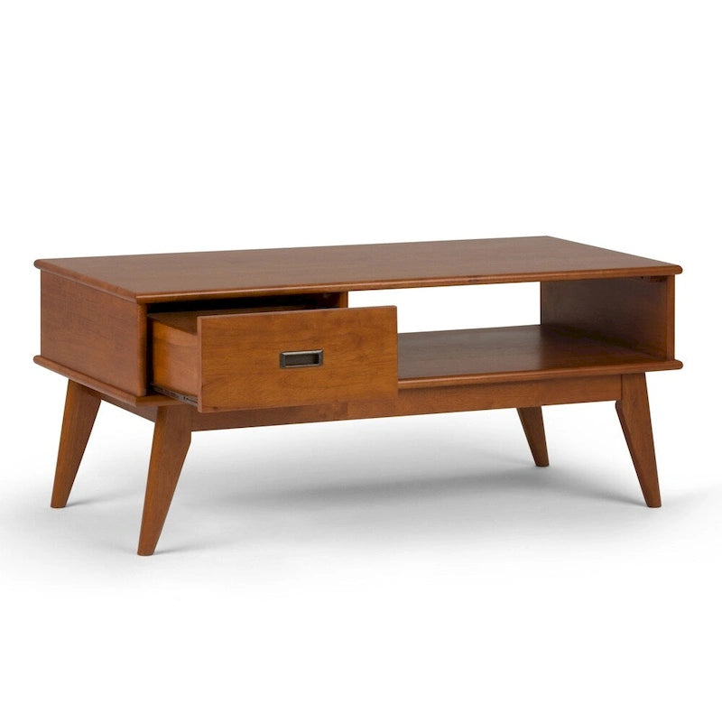 Table basse rectangulaire WYNDENHALL Tierney en bois massif, 48 pouces de large, style moderne du milieu du siècle - 48 L x 22 P x 20 H