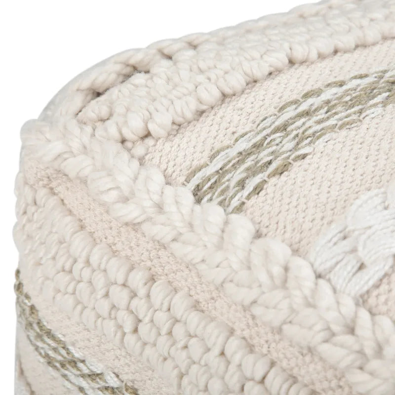 Silva Boho Square Pouf in Handloom Woven Pattern