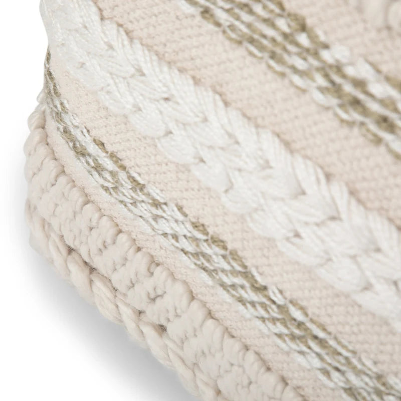 Silva Boho Square Pouf in Handloom Woven Pattern