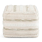 Silva Boho Square Pouf in Handloom Woven Pattern