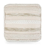 Silva Boho Square Pouf in Handloom Woven Pattern