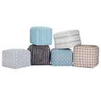 Silva Boho Square Pouf in Handloom Woven Pattern