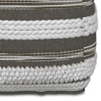 Silva Boho Square Pouf in Handloom Woven Pattern