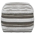 Silva Boho Square Pouf in Handloom Woven Pattern