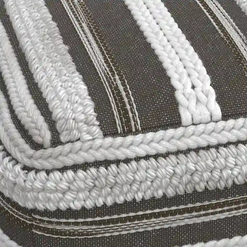 Silva Boho Square Pouf in Handloom Woven Pattern