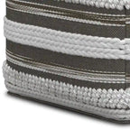 Silva Boho Square Pouf in Handloom Woven Pattern