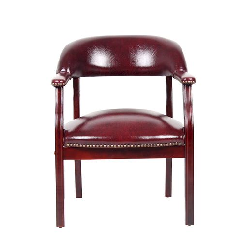 Chaise de réception Boss en acajou traditionnel