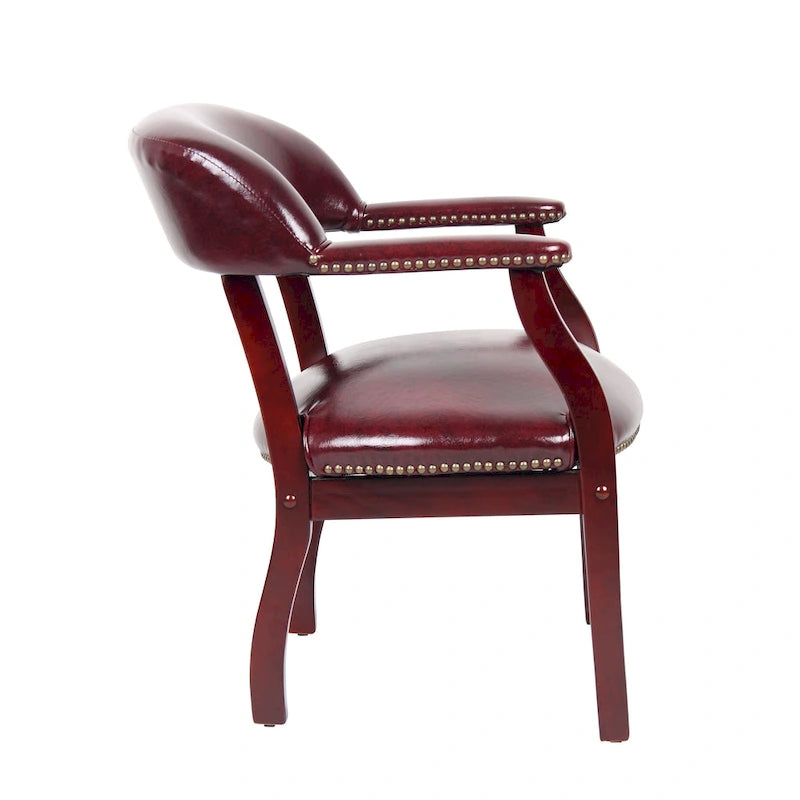 Chaise de réception Boss en acajou traditionnel