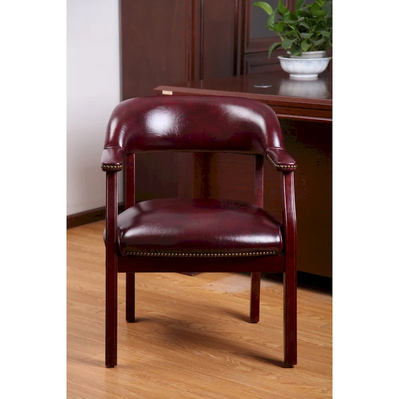Chaise de réception Boss en acajou traditionnel