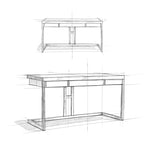 Bureau d'ordinateur industriel en bois d'acacia massif Cecilia