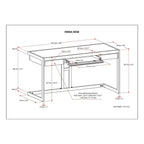 Bureau d'ordinateur industriel en bois d'acacia massif Cecilia