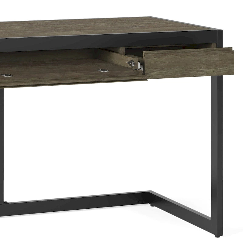 Bureau d'ordinateur industriel en bois d'acacia massif Cecilia