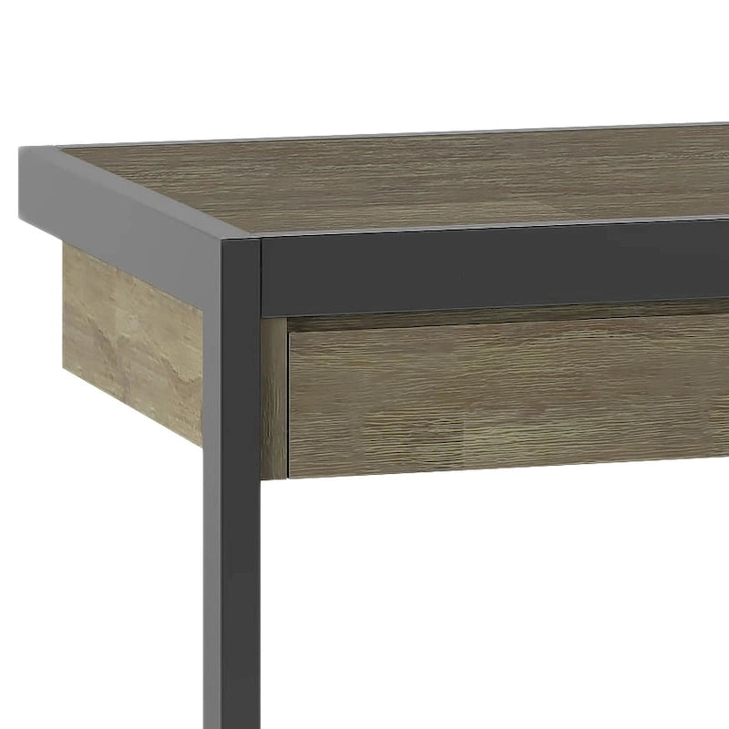 Bureau d'ordinateur industriel en bois d'acacia massif Cecilia