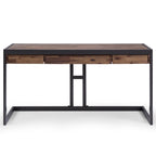 Bureau d'ordinateur industriel en bois d'acacia massif Cecilia