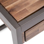 Bureau d'ordinateur industriel en bois d'acacia massif Cecilia