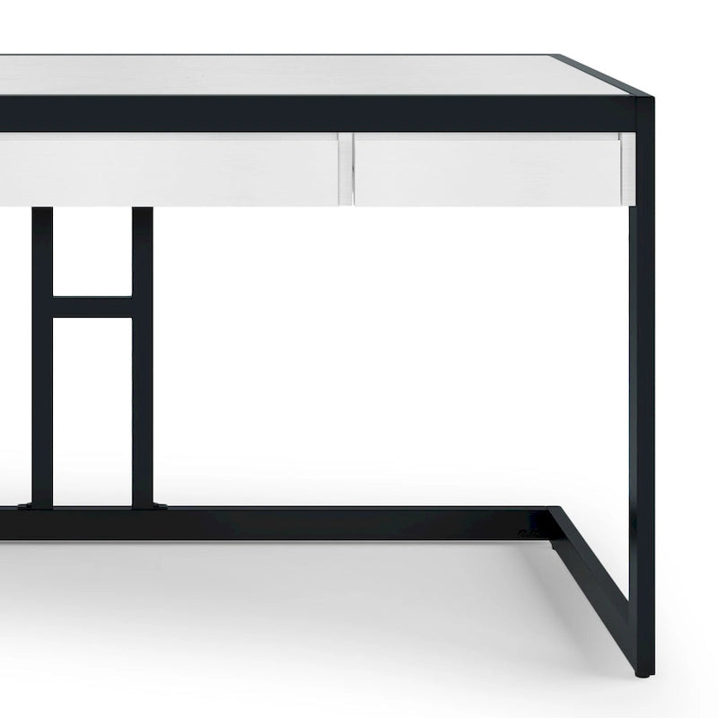 Bureau d'ordinateur industriel en bois d'acacia massif Cecilia