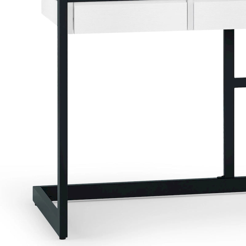 Bureau d'ordinateur industriel en bois d'acacia massif Cecilia