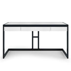 Bureau d'ordinateur industriel en bois d'acacia massif Cecilia