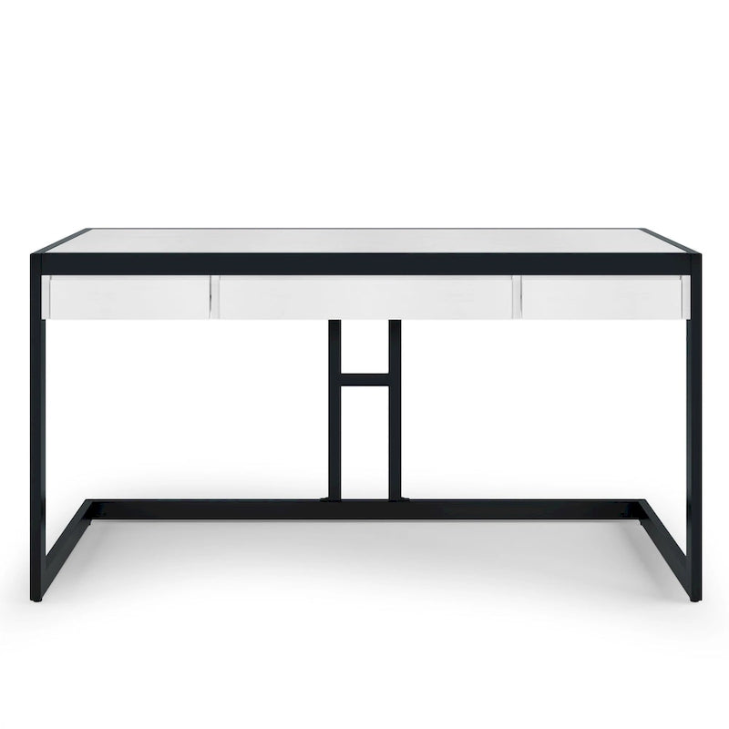 Bureau d'ordinateur industriel en bois d'acacia massif Cecilia
