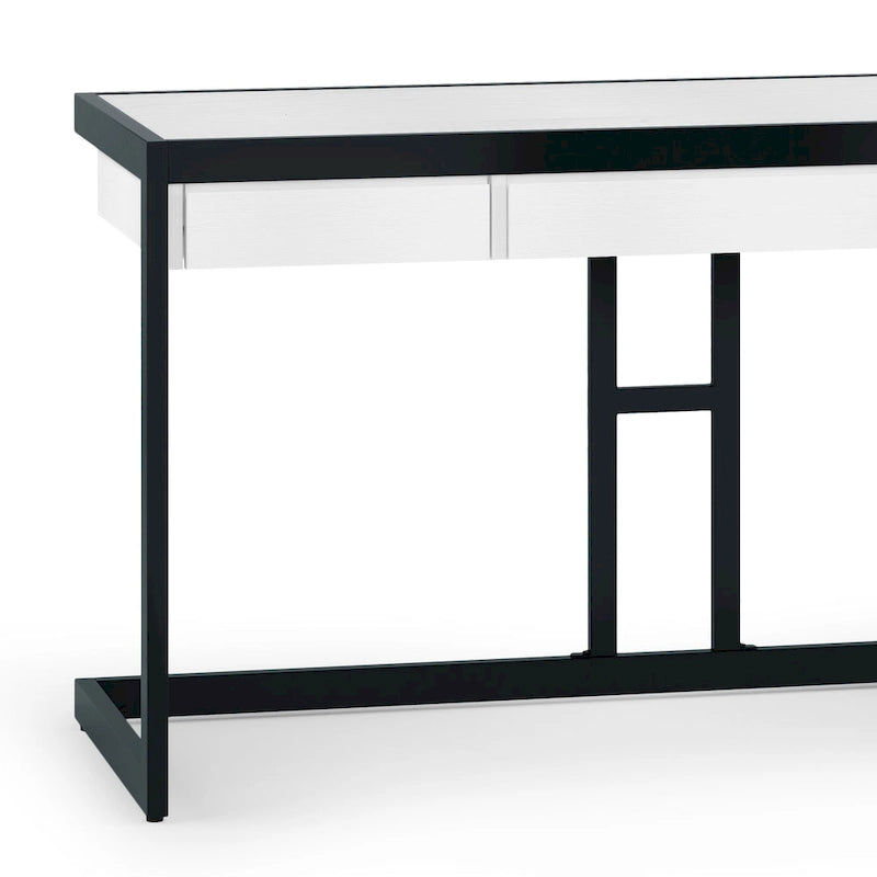 Bureau d'ordinateur industriel en bois d'acacia massif Cecilia
