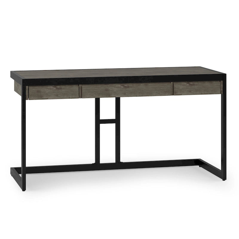 Bureau d'ordinateur industriel en bois d'acacia massif Cecilia