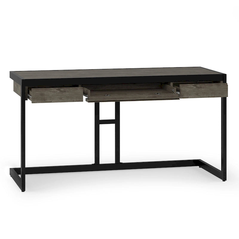 Bureau d'ordinateur industriel en bois d'acacia massif Cecilia