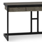 Bureau d'ordinateur industriel en bois d'acacia massif Cecilia