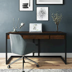 Bureau d'ordinateur industriel en bois d'acacia massif Cecilia
