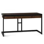 Bureau d'ordinateur industriel en bois d'acacia massif Cecilia