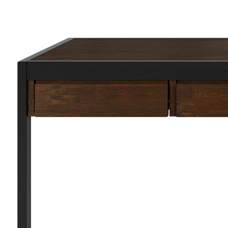 Bureau d'ordinateur industriel en bois d'acacia massif Cecilia