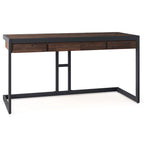 Bureau d'ordinateur industriel en bois d'acacia massif Cecilia