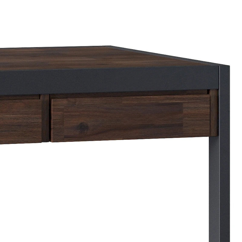Bureau d'ordinateur industriel en bois d'acacia massif Cecilia