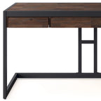 Bureau d'ordinateur industriel en bois d'acacia massif Cecilia