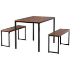 Ensemble de table de cuisine 3 pièces avec deux bancs, ensemble de salle à manger 4 places
