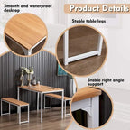 Ensemble de table de cuisine 3 pièces avec deux bancs, ensemble de salle à manger 4 places