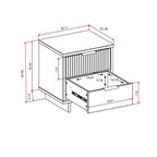Manhattan Comfort Granville Lot de 2 tables de chevet en bois massif du milieu du siècle à 2 tiroirs