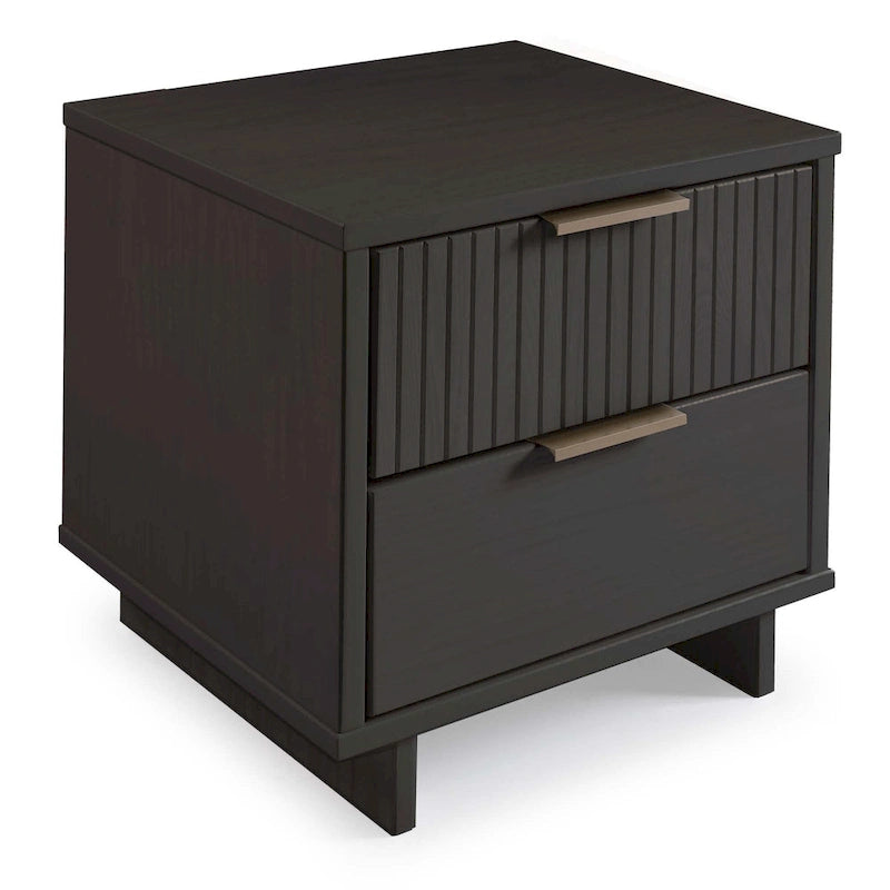 Manhattan Comfort Granville Lot de 2 tables de chevet en bois massif du milieu du siècle à 2 tiroirs