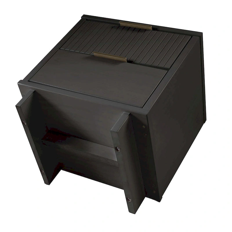 Manhattan Comfort Granville Lot de 2 tables de chevet en bois massif du milieu du siècle à 2 tiroirs