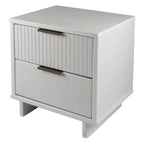 Manhattan Comfort Granville Lot de 2 tables de chevet en bois massif du milieu du siècle à 2 tiroirs
