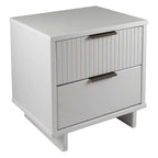 Manhattan Comfort Granville Lot de 2 tables de chevet en bois massif du milieu du siècle à 2 tiroirs