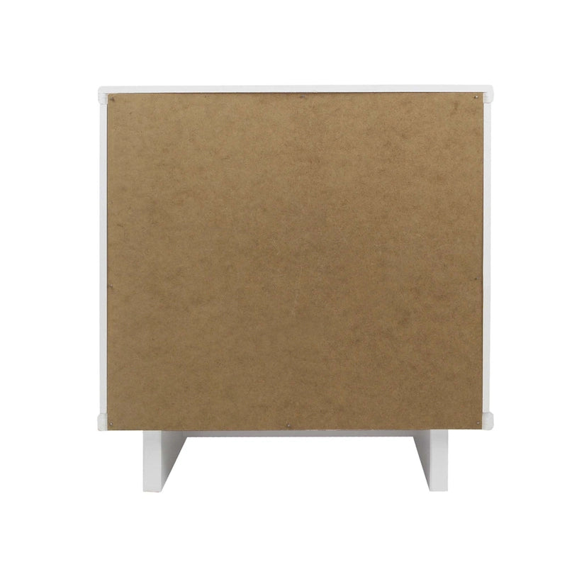 Manhattan Comfort Granville Lot de 2 tables de chevet en bois massif du milieu du siècle à 2 tiroirs