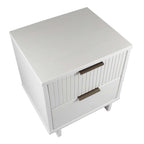 Manhattan Comfort Granville Lot de 2 tables de chevet en bois massif du milieu du siècle à 2 tiroirs