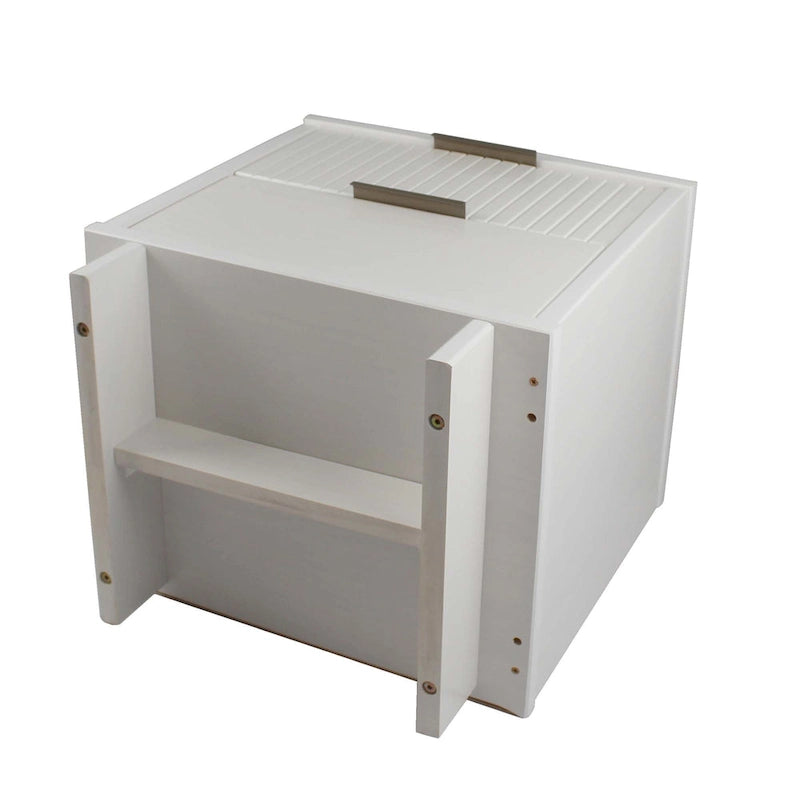 Manhattan Comfort Granville Lot de 2 tables de chevet en bois massif du milieu du siècle à 2 tiroirs