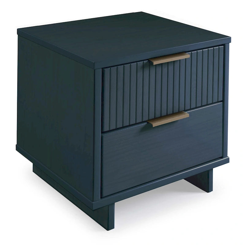 Manhattan Comfort Granville Lot de 2 tables de chevet en bois massif du milieu du siècle à 2 tiroirs