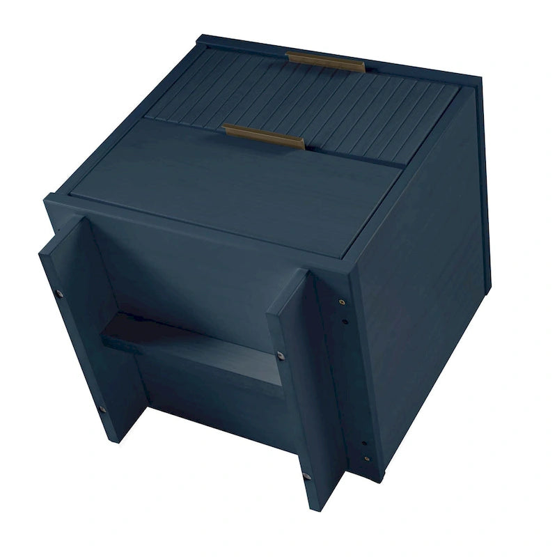 Manhattan Comfort Granville Lot de 2 tables de chevet en bois massif du milieu du siècle à 2 tiroirs