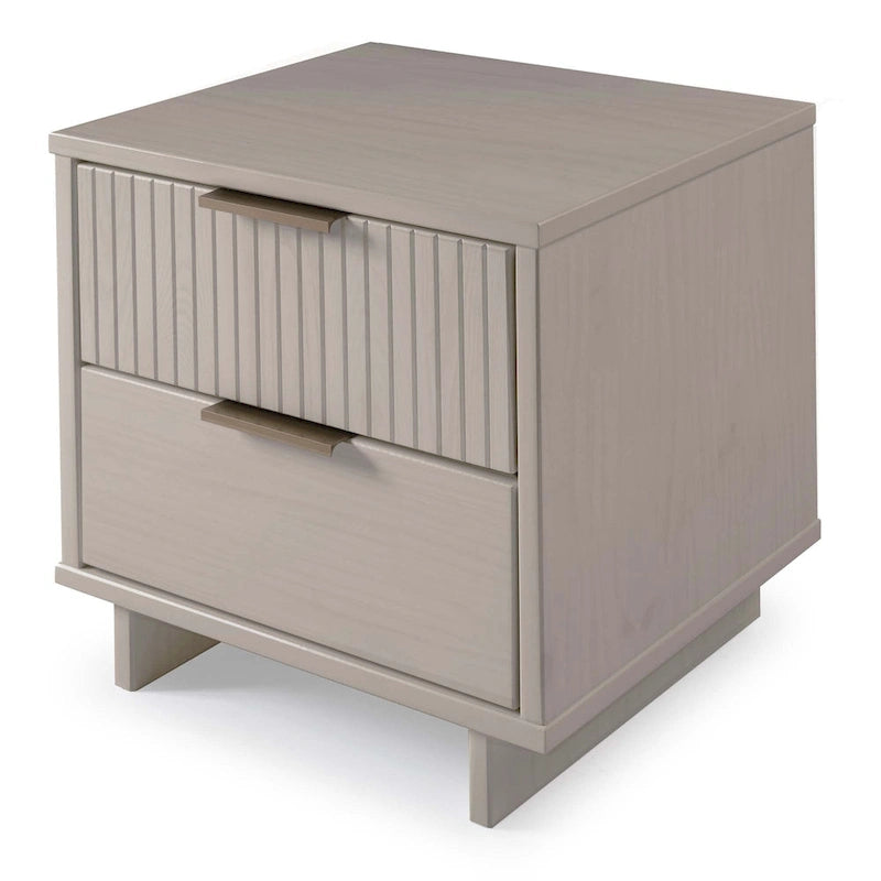 Manhattan Comfort Granville Lot de 2 tables de chevet en bois massif du milieu du siècle à 2 tiroirs
