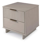 Manhattan Comfort Granville Lot de 2 tables de chevet en bois massif du milieu du siècle à 2 tiroirs